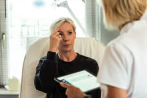 patient showing wrinkle concerns
