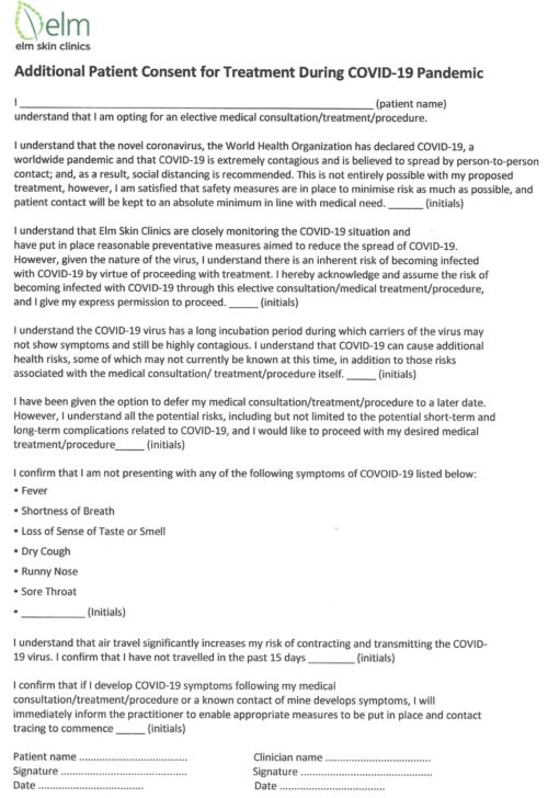 patient consent form